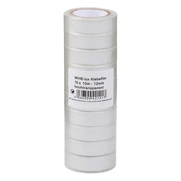 Schreibwelt Adhesive Tape - 12mm x 10m, Pack of 10 - Strong Adhesive for Crafting and Professionals by Beauty Care Bag