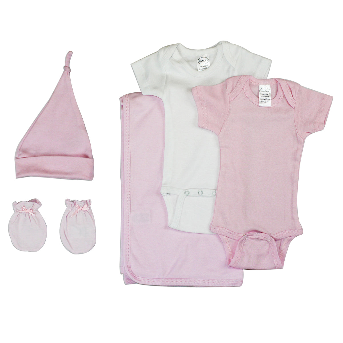 Newborn Baby Girl 5 Pc Layette Baby Shower Gift by Emerald Clover