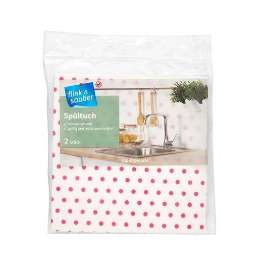 Flink & Sauber: Ultra-Absorbent Kitchen Cleaning Cloth 2-Pack - Reusable, Soft & Washable Kitchen Towel For Sparkling Clean Surfaces by Beauty Care Bag