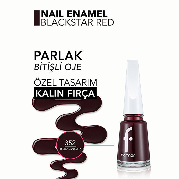 Flormar nail polish 352 Blackstar Red – view 5