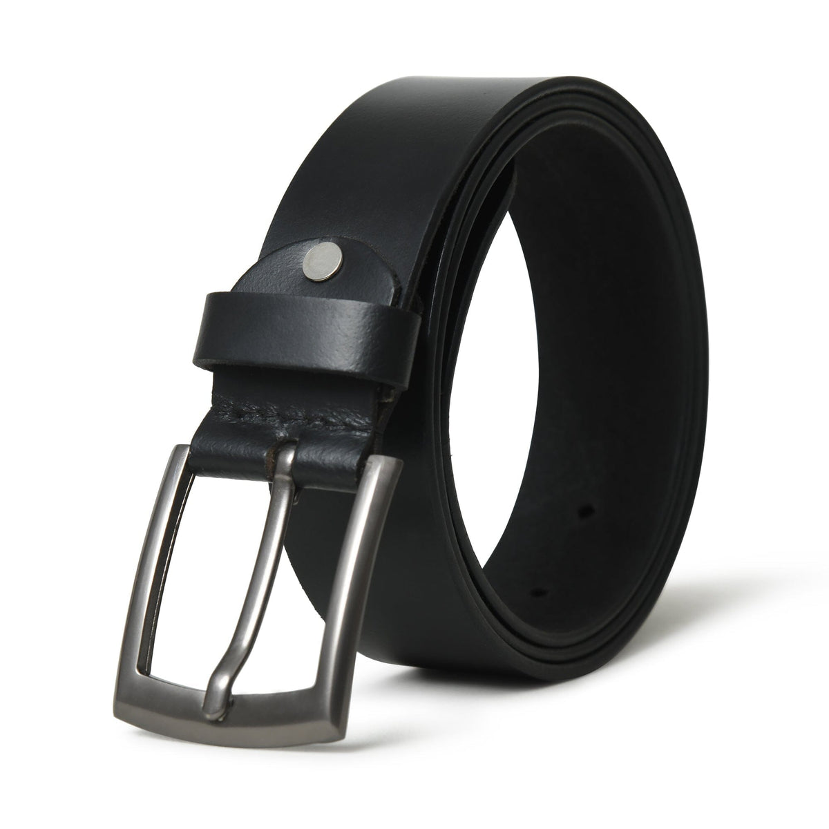 Minimalist Black Leather Belt by Classy Leather Bags