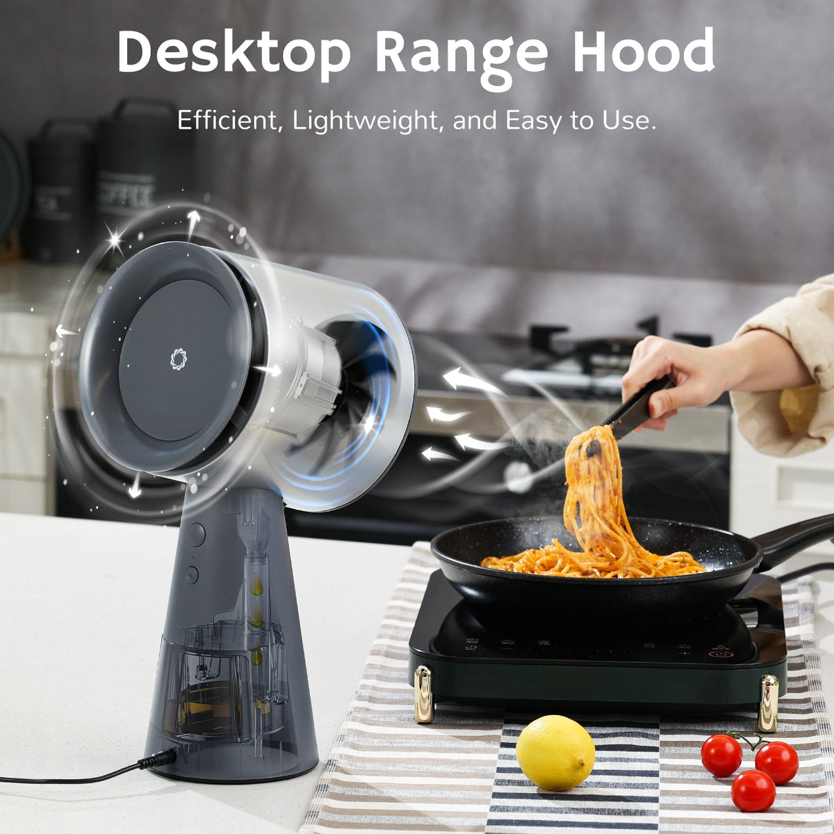 RH180 Portable Desktop Range Hood, Wired Powered Option by Airthereal