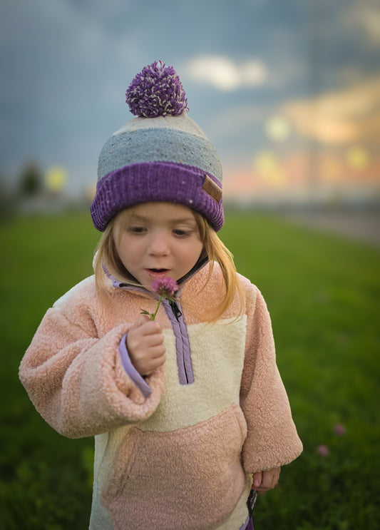 Puff beanie - purple by Keep the Littles Wild