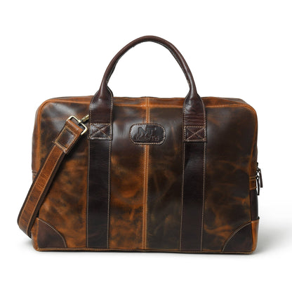 Brown Jefferson Briefcase by Classy Leather Bags