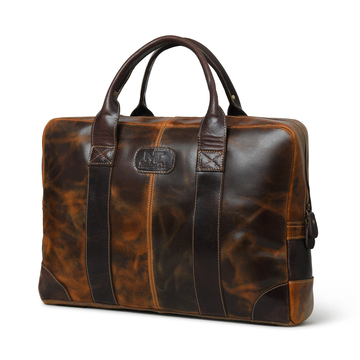 Brown Jefferson Briefcase by Classy Leather Bags