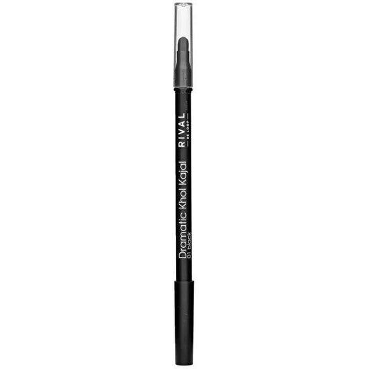 Rival Eyeliner Khol Kajal - Soft Texture, Dermatologically Tested for Smokey Eyes Makeup - Black by Beauty Care Bag