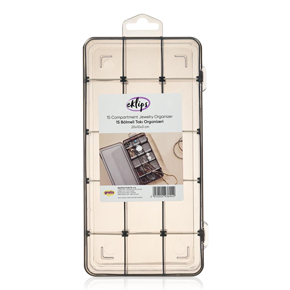 Eklips 15 Compartment Jewelry Organizer - Store & Protect Your Accessories by Beauty Care Bag