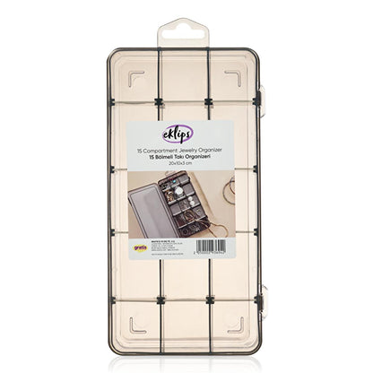Eklips 15 Compartment Jewelry Organizer - Store & Protect Your Accessories by Beauty Care Bag