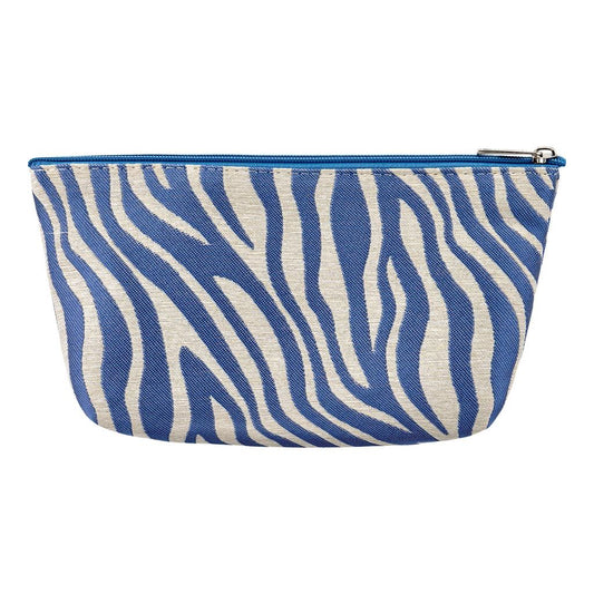 Eklips Blue Zebra Makeup Bag with Zipper by Beauty Care Bag