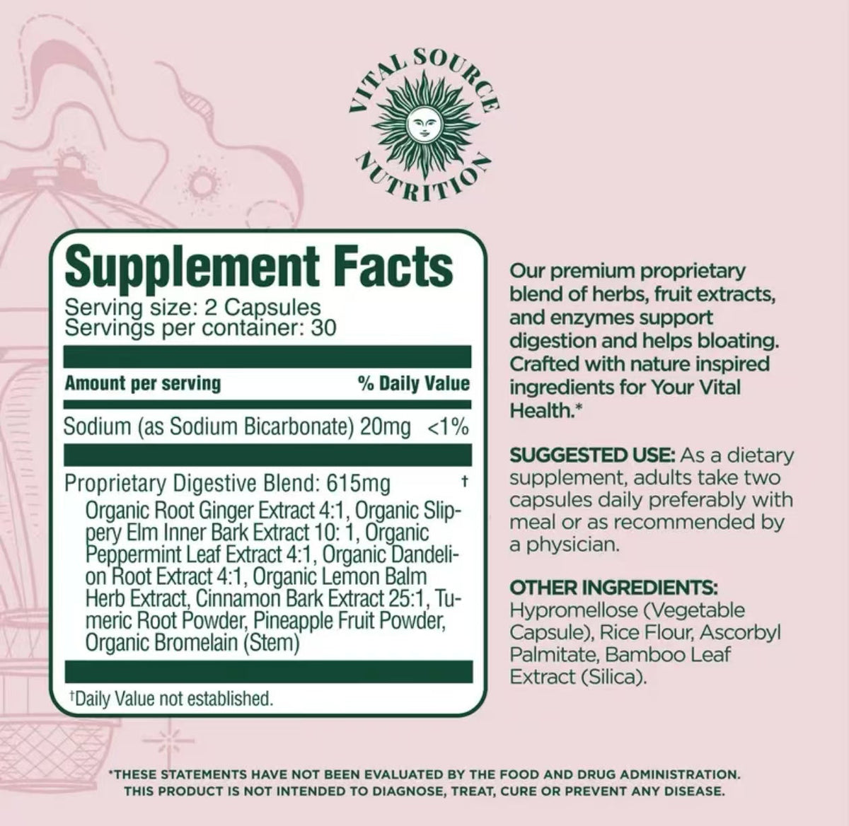Debloat Support Capsules -AiRi- Vital Source Nutrition by KARONDA RENE LEWIS
