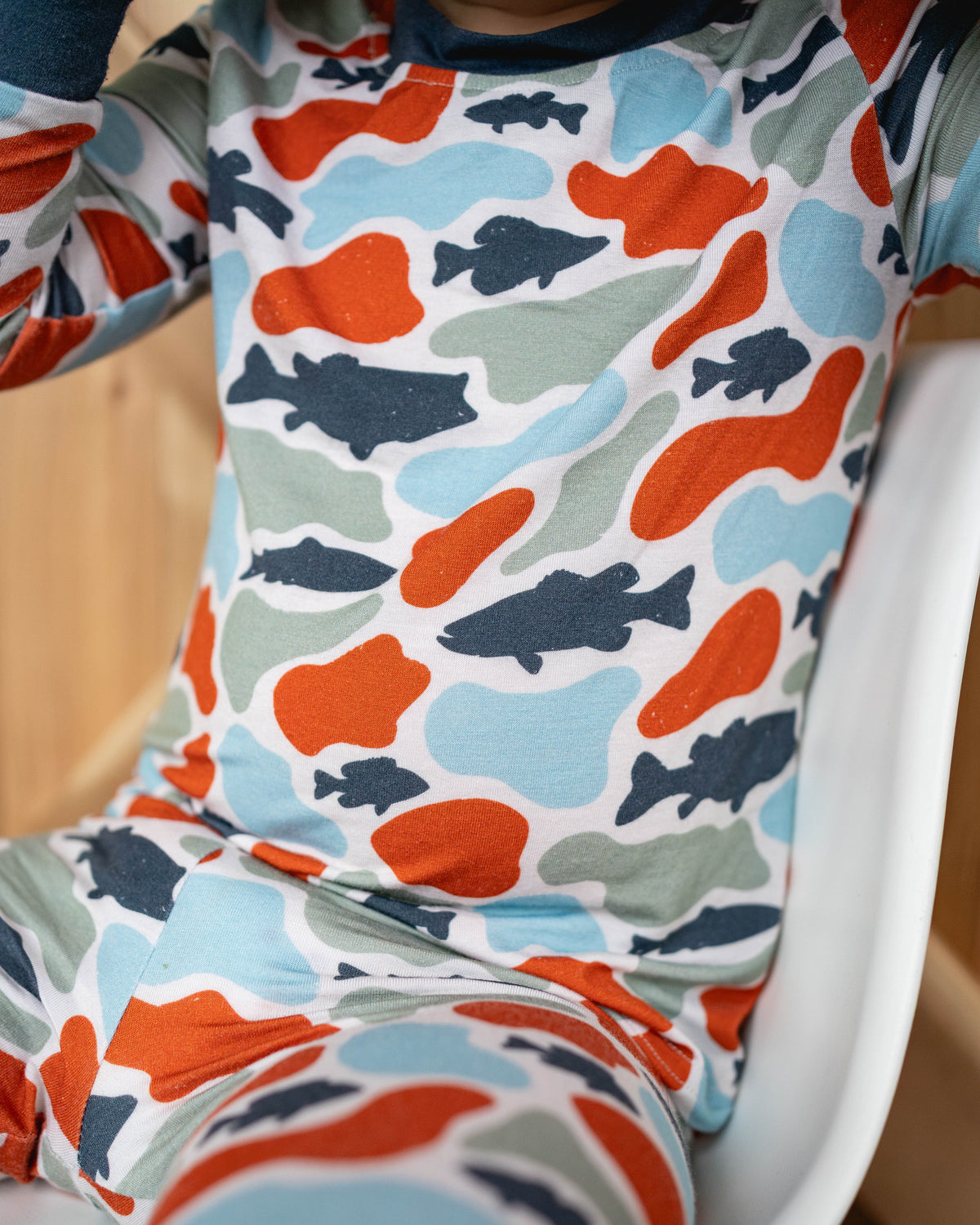 Camo fish bamboo pj set by Keep the Littles Wild