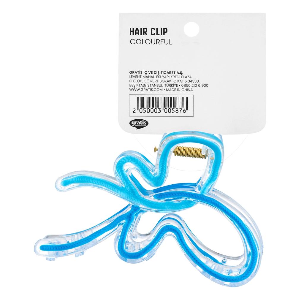 Eklips Blue Ribbon Claw Clip for Elegant Hair Styling by Beauty Care Bag