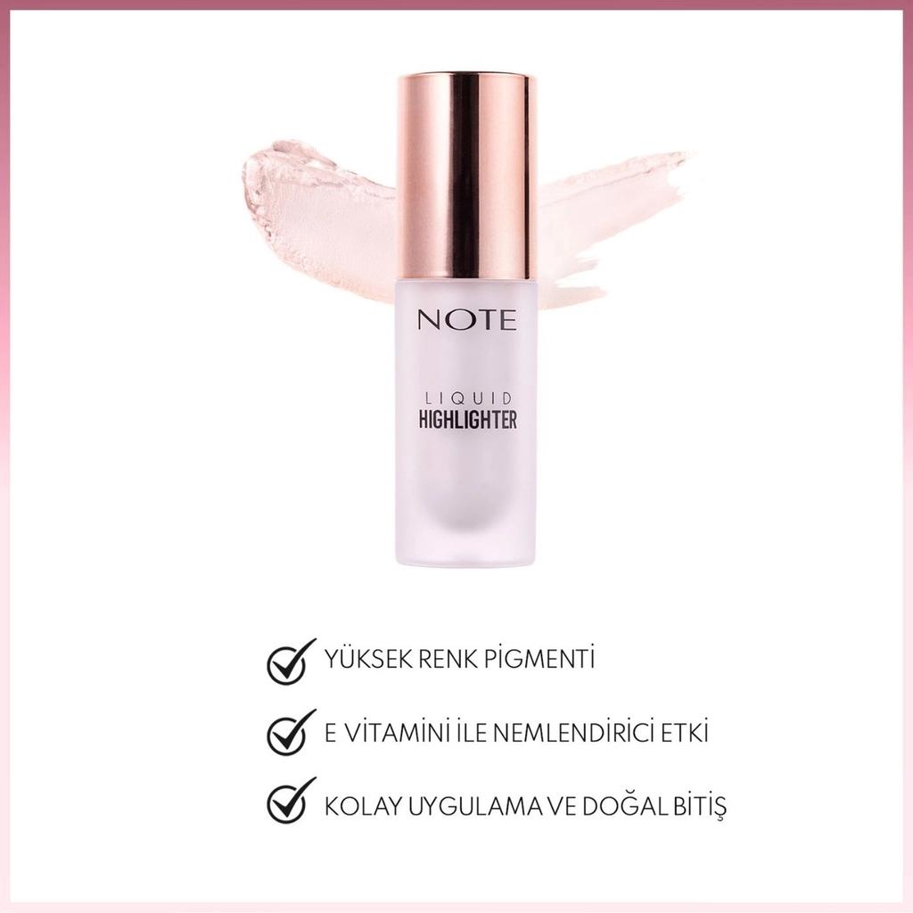 Note Liquid Highlighter Moisturizing Glow 100 Soft Pink by Beauty Care Bag