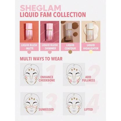 Sheglam Color Bloom Matte Liquid Blush in Love Cake by Beauty Care Bag