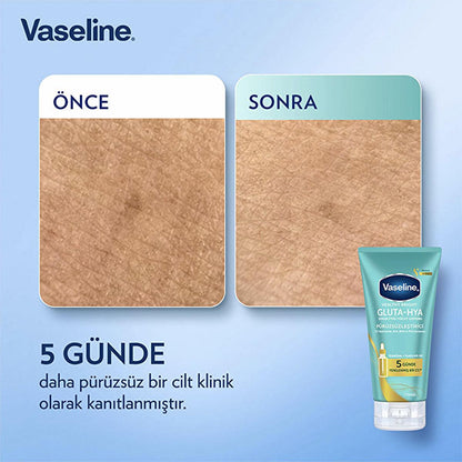 Vaseline Gluta-Hya Smooth Body Lotion: Brighten, Smooth, & Hydrate Dry Skin | Niacinamide, AHA, BHA, PHA, Hyaluronic Acid - Non-Greasy Formula by Beauty Care Bag