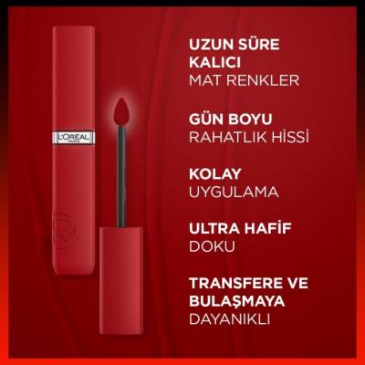 Loreal Paris Infaillible Matte Resistance Liquid Matte Lipstick - Transfer-resistant, Long-lasting, Matte Finish by Beauty Care Bag
