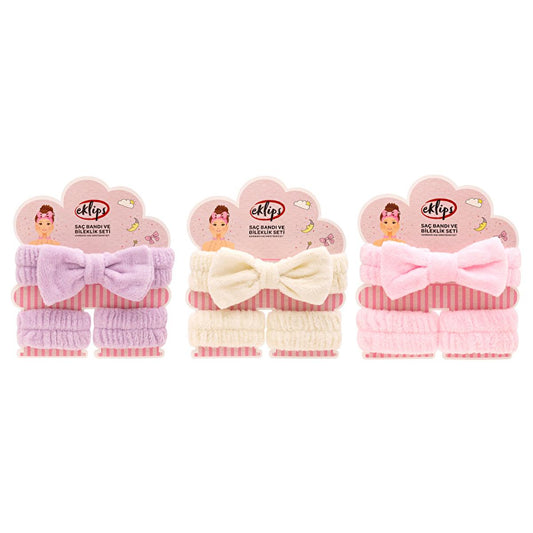 Eklips Spa Headband and Wristband Set: Soft Elastic Headband for Makeup & Skincare - Keep Hair Away, Absorb Water Droplets with Comfort. by Beauty Care Bag