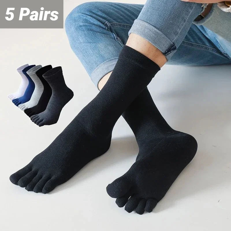 Five-toe cotton ankle socks, 5 pairs, by Torqelo.com, view 4