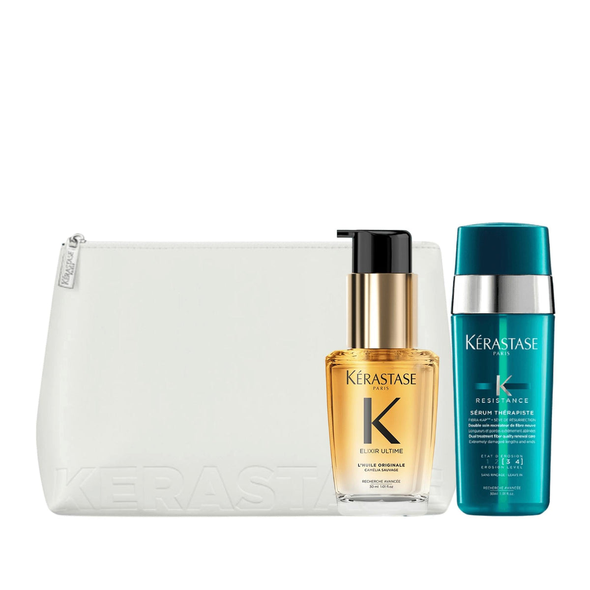 Kérastase Damaged Hair Care Set with White Flat Bag 2-Piece by Beauty Care Bag