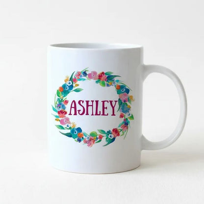 Floral Watercolor Mug - Personalized Gift for Bridesmaids by Joyful Moose