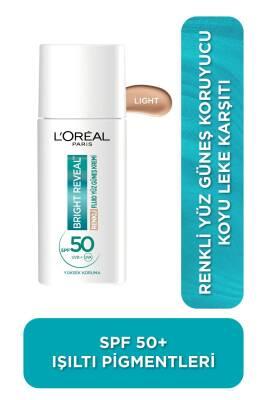 L'Oreal Paris Bright Reveal SPF 50 Tinted Sunscreen: Dark Spot Correcting, Light Coverage, Face Sun Protection by Beauty Care Bag