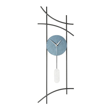 Muyika Ken: Large Metal Wall Clock - 29.5" Silent Modern Decorative Clock for Living Room, Bedroom - Hand Painted Accents by Beauty Care Bag