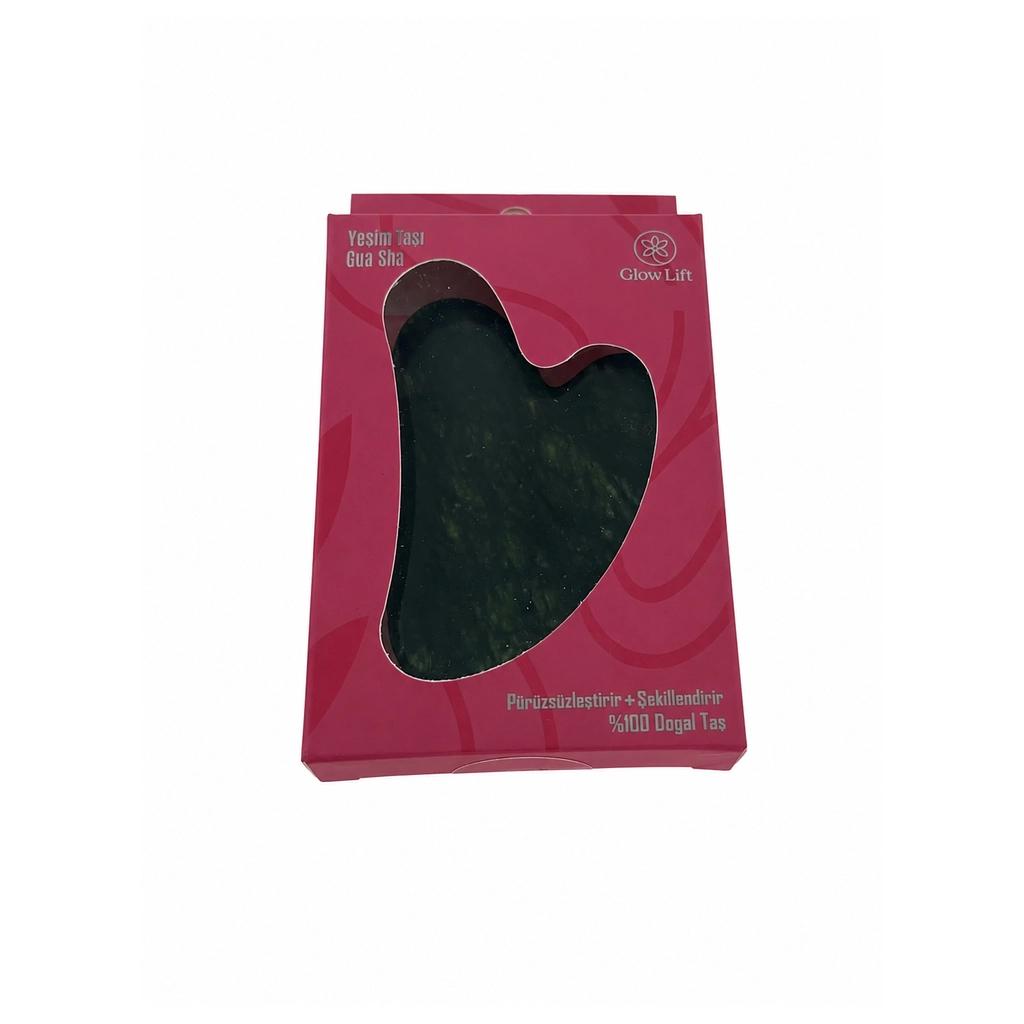 Glow Lift Jade Gua Sha Facial Massage Tool by Beauty Care Bag