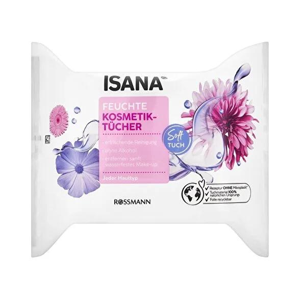 Isana Moist Cosmetic Wipes: Gentle & Hydrating Facial Cleansing Wipes for Sensitive Skin, Removes Waterproof Makeup - 25 Count by Beauty Care Bag