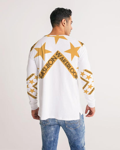 Men's Fashion Long Sleeve Wakerlook Tee by Sky Blue Saffron