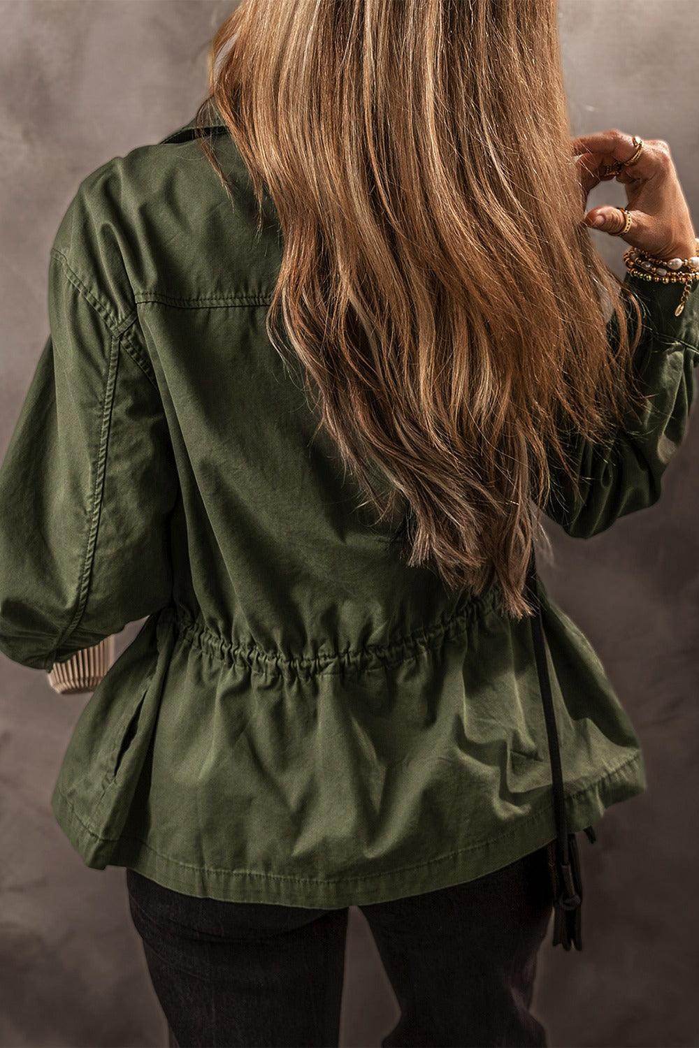 Zip Up Long Sleeve Jacket for Women in Cotton Fabric by Mauve Tuna