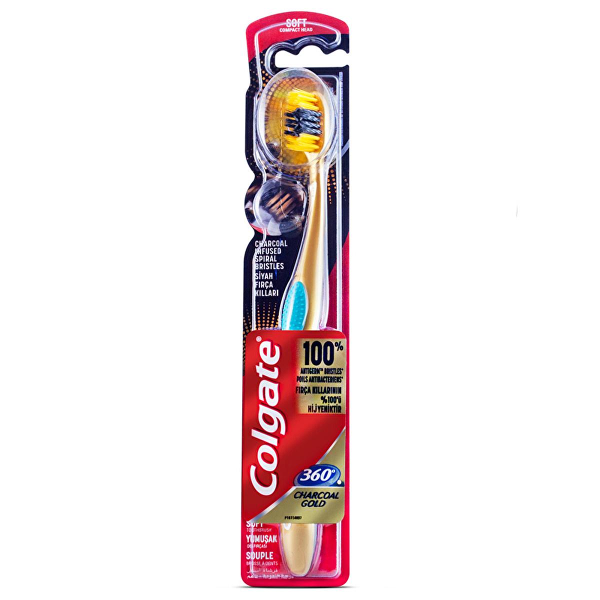Colgate 360 Gold manual toothbrush with gold-colored bristles