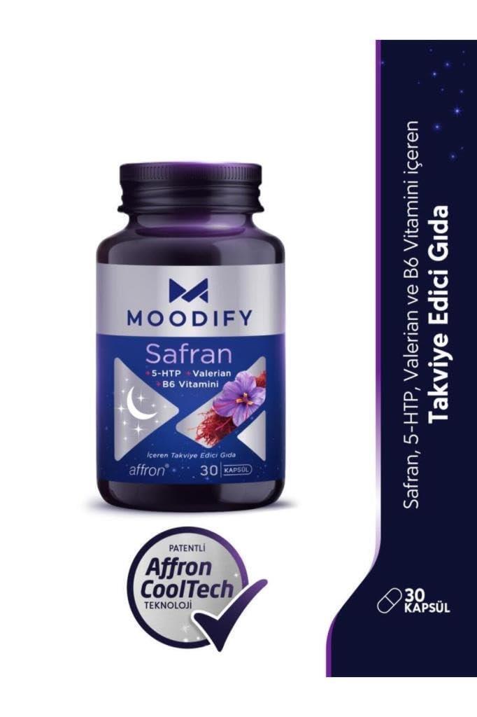 Moodify - Safran Extract with 5-HTP, Valerian, Vitamin B6 - 30 Capsules by Beauty Care Bag
