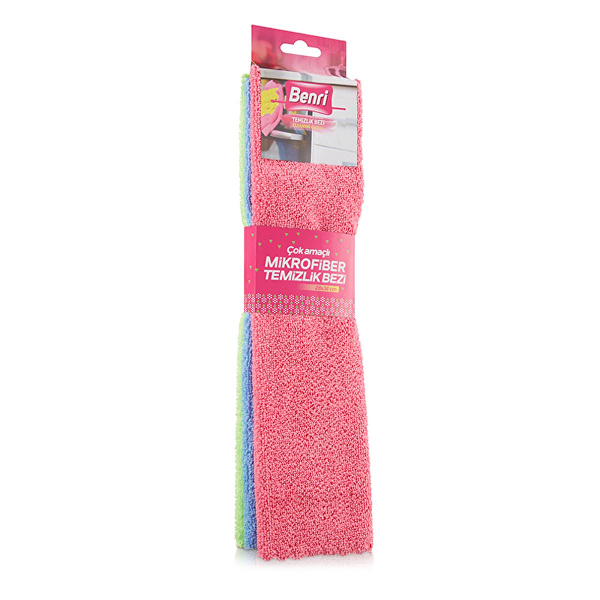 Benri 3-Pack Microfiber Cleaning Cloths - Soft, Versatile & Durable Multi-Surface Cleaning Tools by Beauty Care Bag
