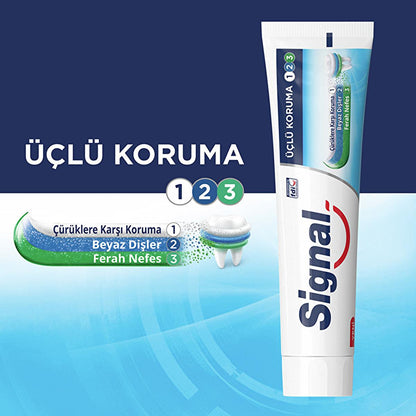 Signal Toothpaste Triple Protection with Fluoride & Calcium - 4.06 fl oz - Fresh Minty Flavor by Beauty Care Bag