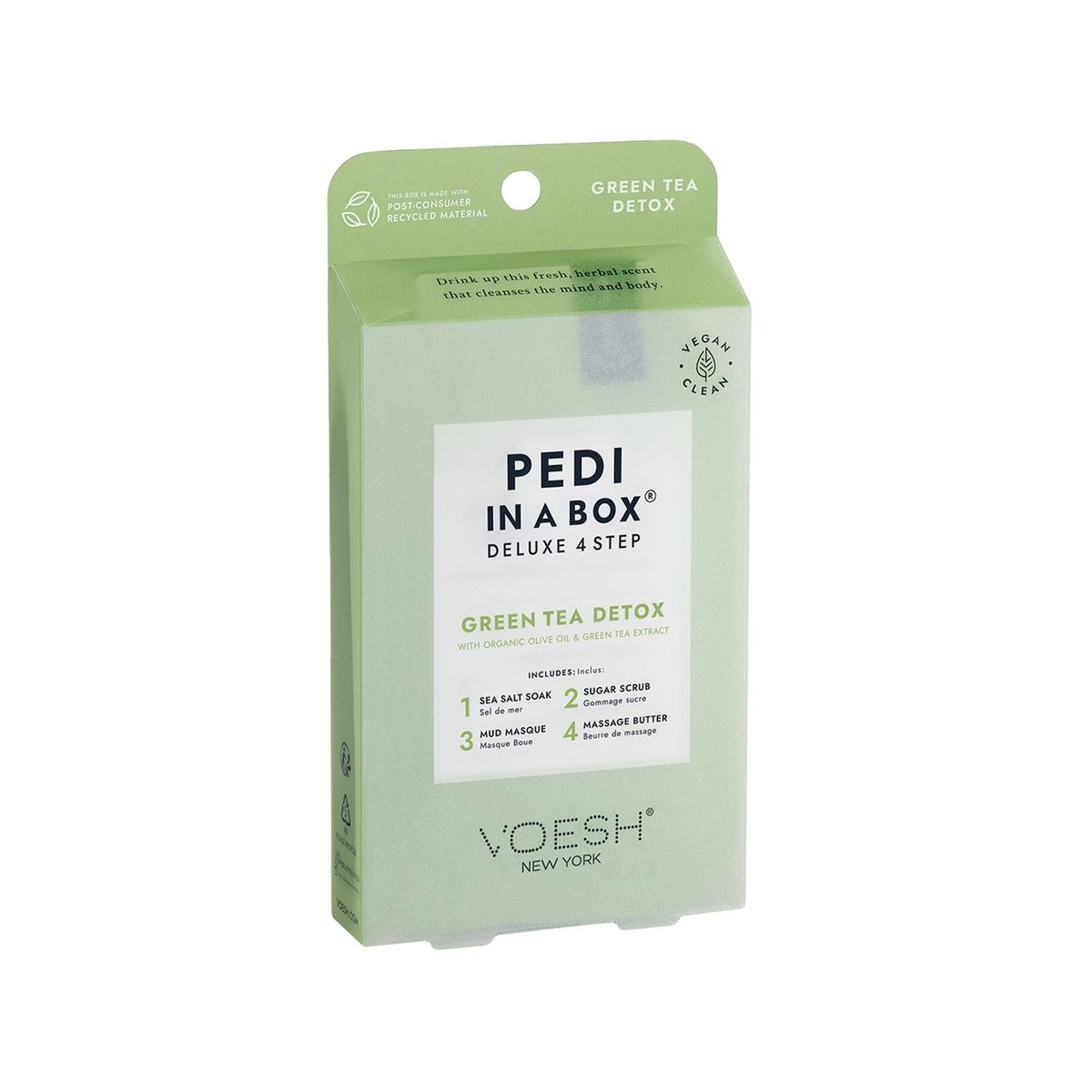 Voesh New York Deluxe 4-Step Pedicure Set with Green Tea - Comprehensive At-Home Spa Experience by Beauty Care Bag