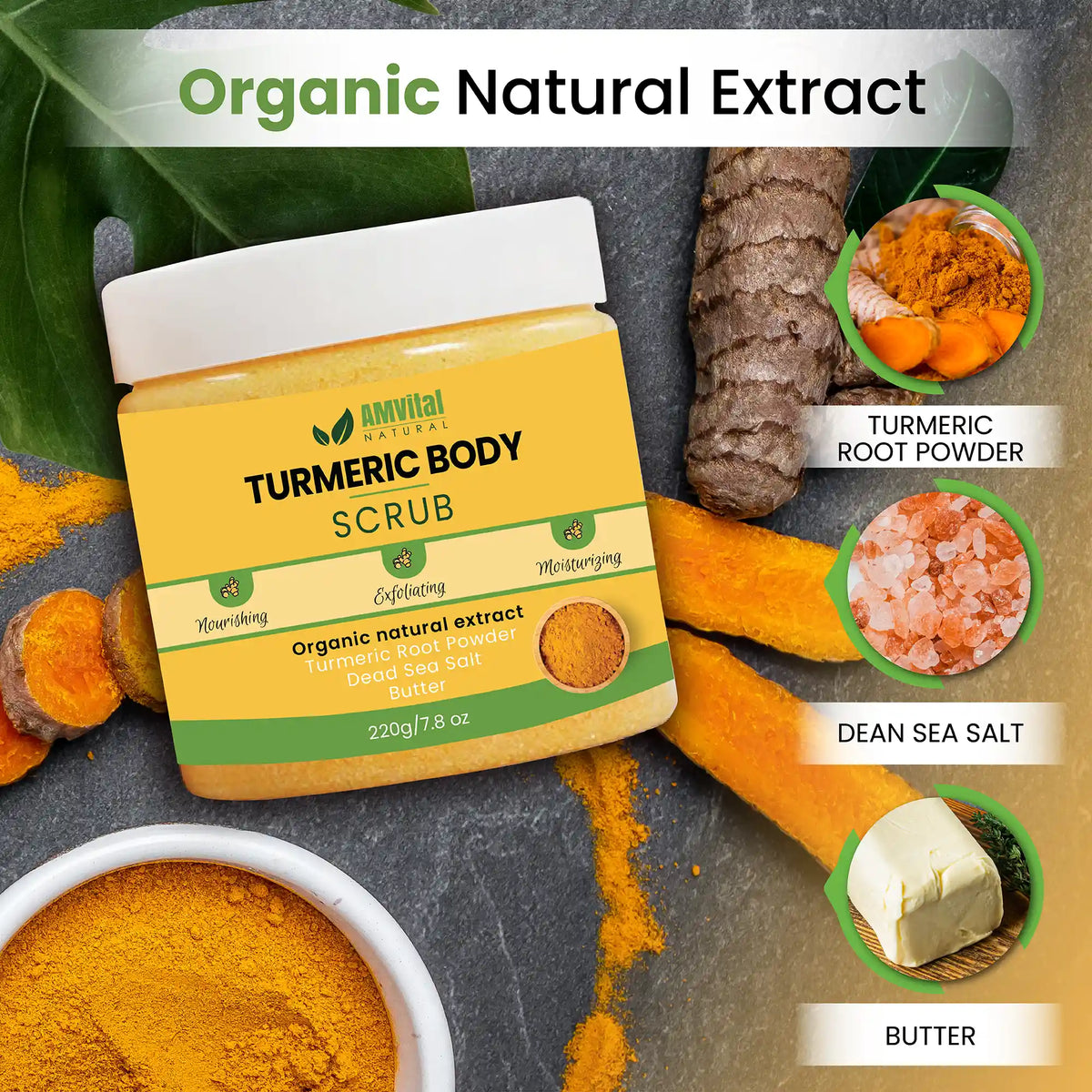 AMVital Turmeric Shower Duo (Soap + Scrub) by AMVital
