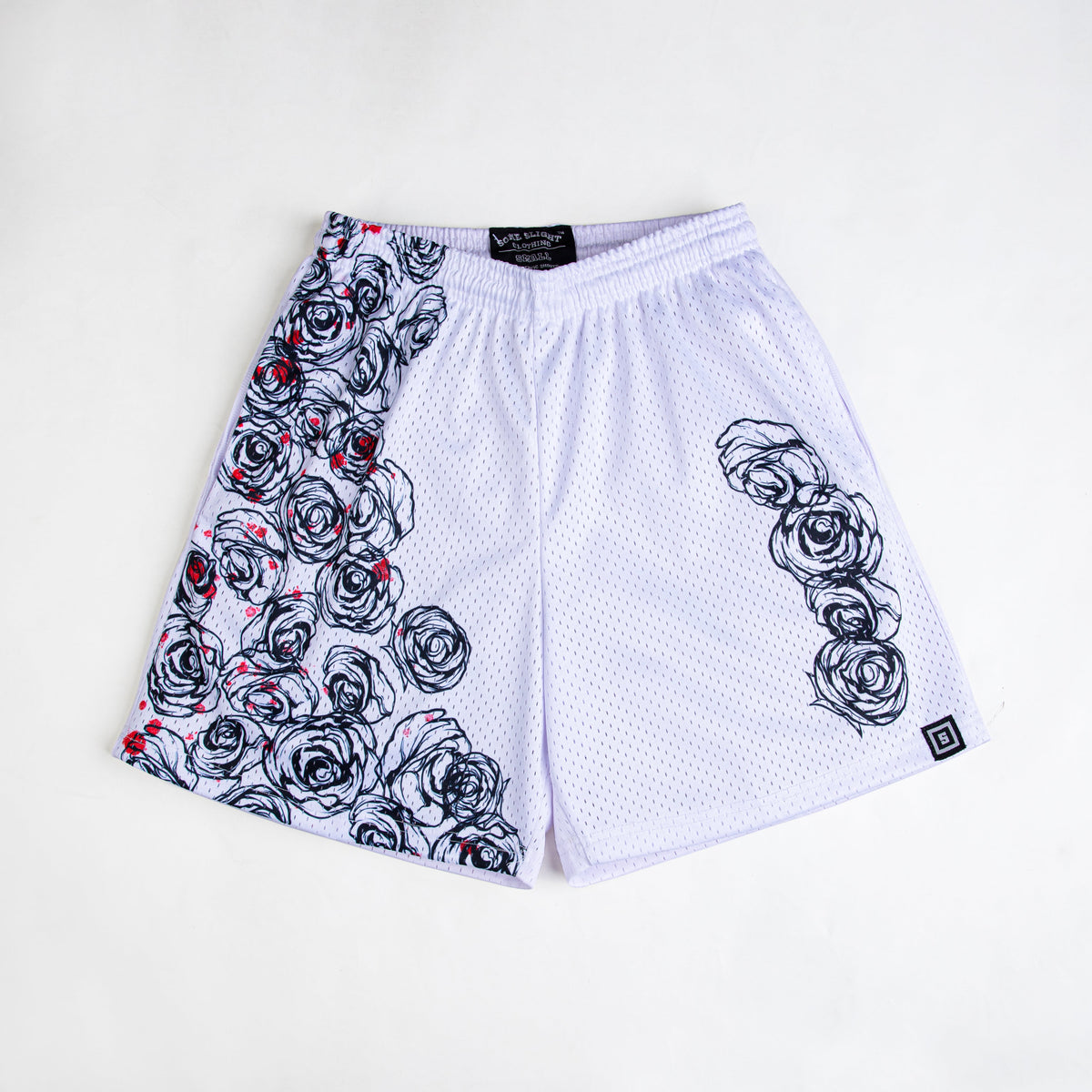 Cursed Flowers anime mesh shorts with sublimated design