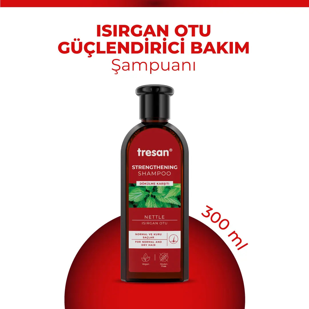 Tresan Nourishing Shampoo with Nettle Extract - 10.14 fl oz - Strengthens Hair, Natural Hair Care by Beauty Care Bag