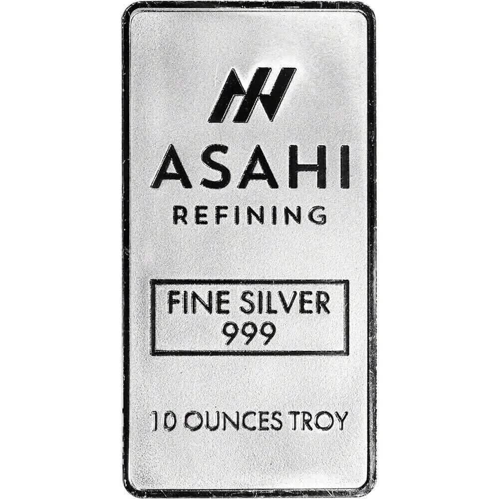 Asahi Refining 10 oz .999 fine silver bar in sealed protective plastic