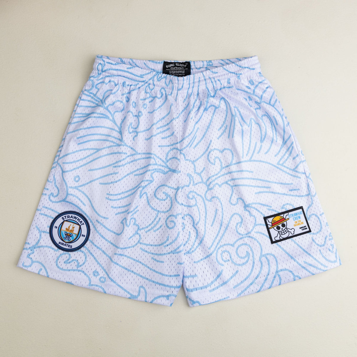 Grandline City anime mesh shorts with sublimated design