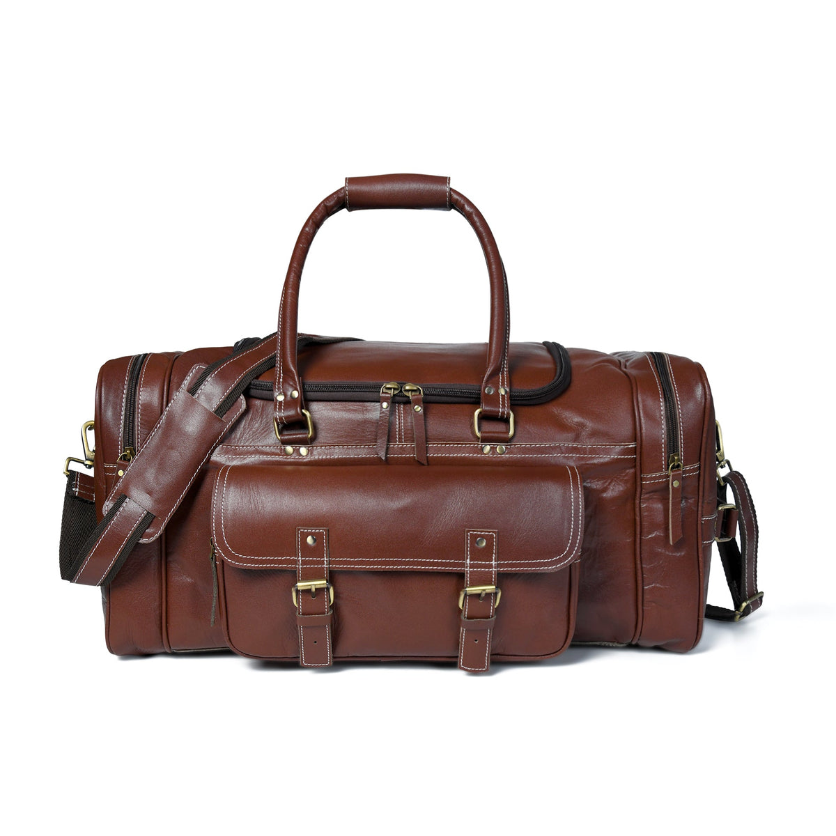 Upgraded Traveler Weekender Duffle by Classy Leather Bags