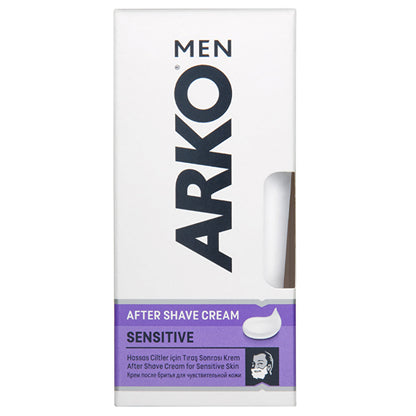 Arko Men Sensitive Post Shave Cream 50ml - Soothing Formula | Men’s Grooming by Beauty Care Bag