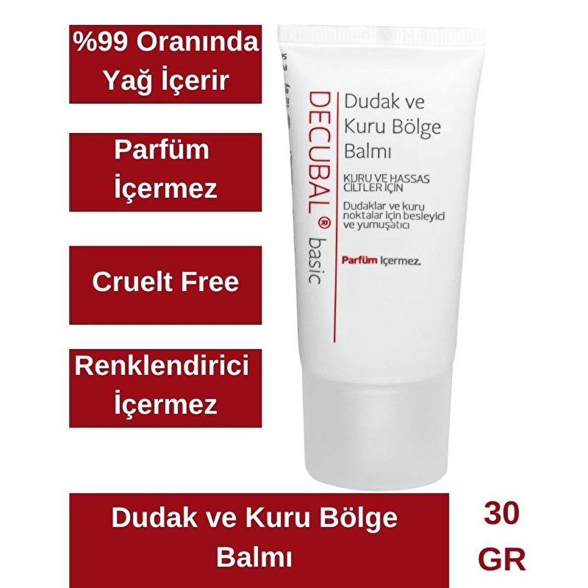 Decubal Basic lip and dry area balm, 30 ml