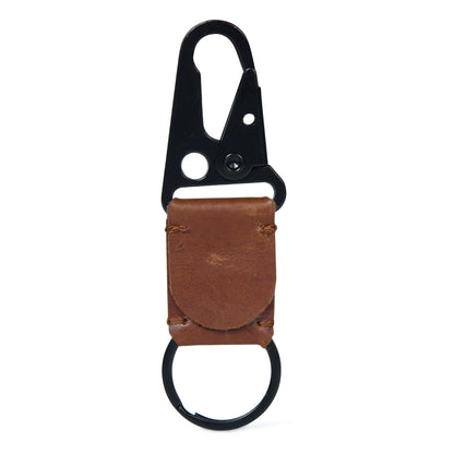 Leather-Metal Key Ring Keychain by Classy Leather Bags