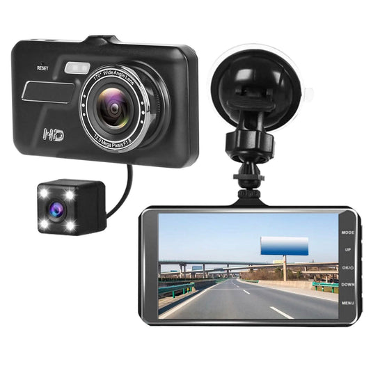 EasyOptionXY 1080P dual dash cam with 4-inch touch screen