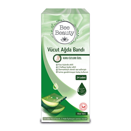 Bee Beauty aloe vera body wax strips, 24 pack