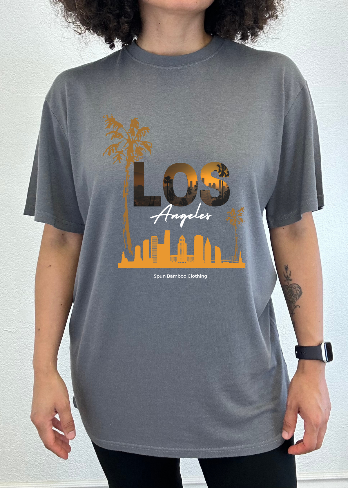 Los Angeles unisex short sleeve graphic T-shirt in bamboo viscose and organic cotton