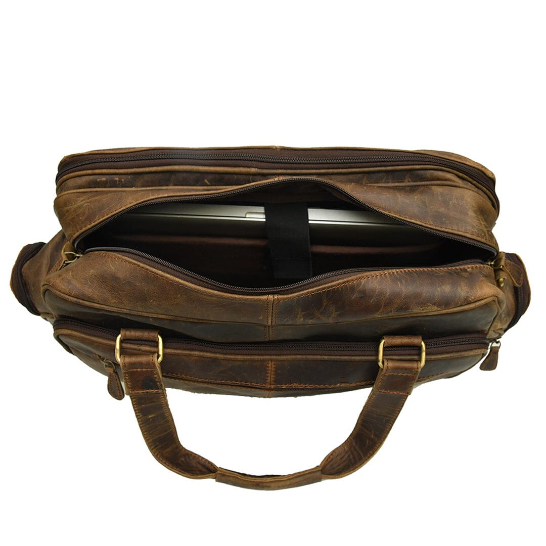 Floyd Handmade Buffalo Leather Office Briefcase by Classy Leather Bags