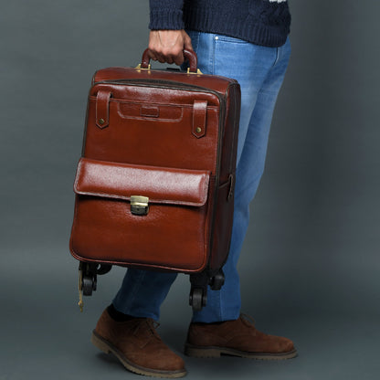 Leather Carry-On Trolly Bag by Classy Leather Bags