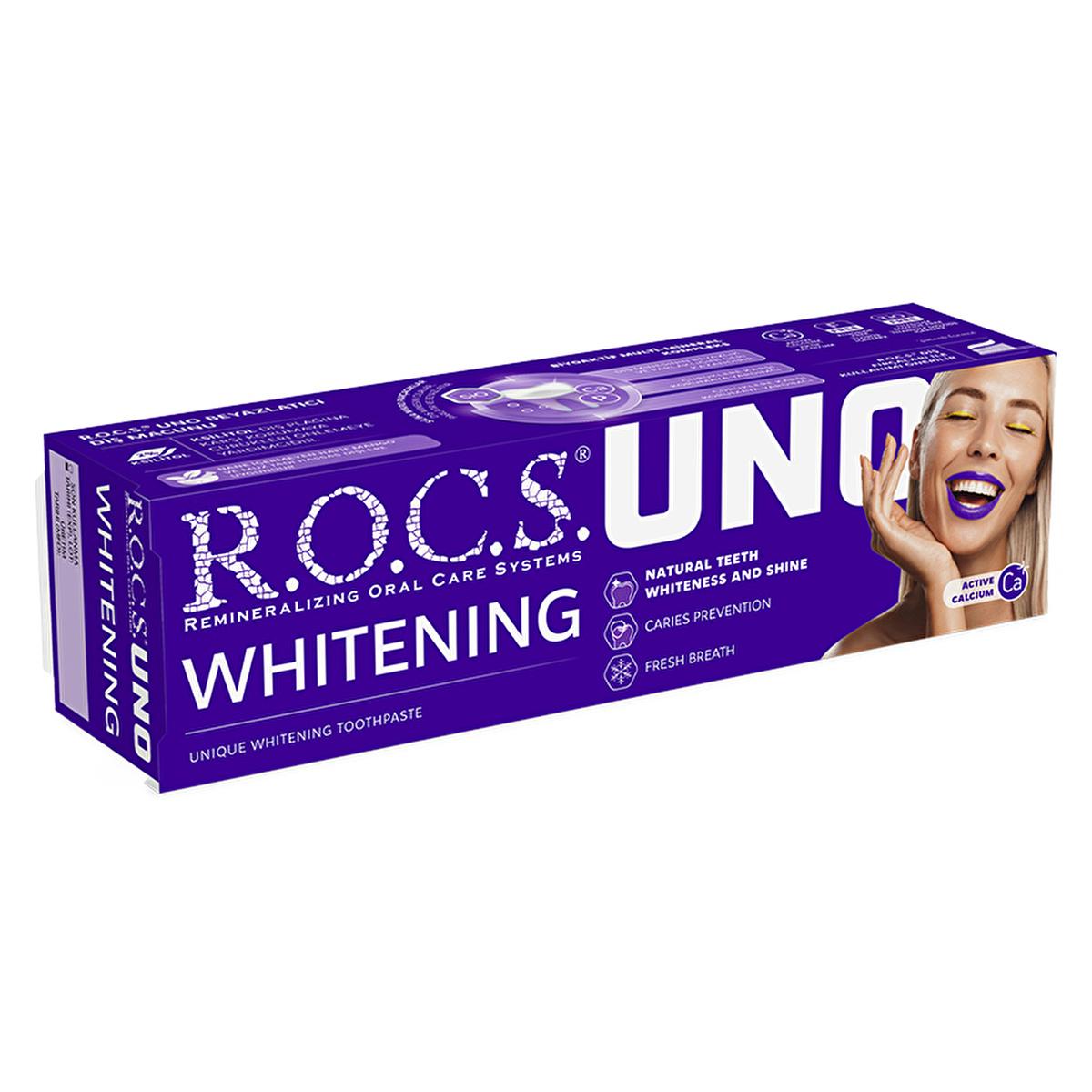 Rocs Uno Whitening Toothpaste with Calcium & Xylitol - 74g by Beauty Care Bag